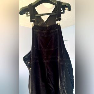 Black Velvet Overall Dress